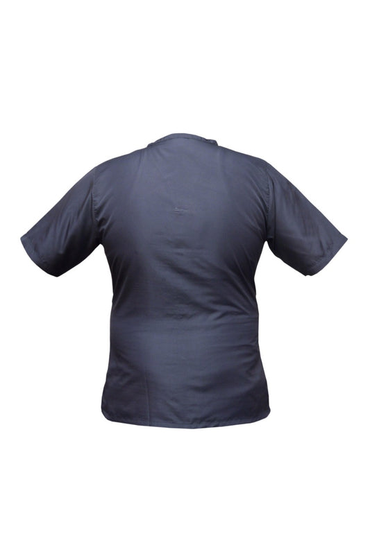 Professional Barber Jacket - V-Neck - 5-Buttons - Black - Barber Working Shirt