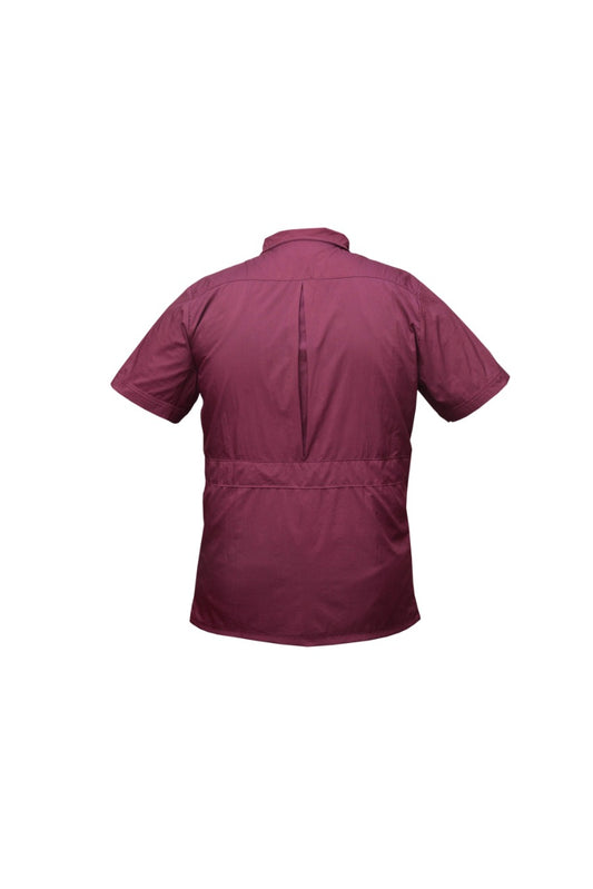 Professional Barber Jacket - Collar - Full Zipper - Maroon - Barber Stylish Look