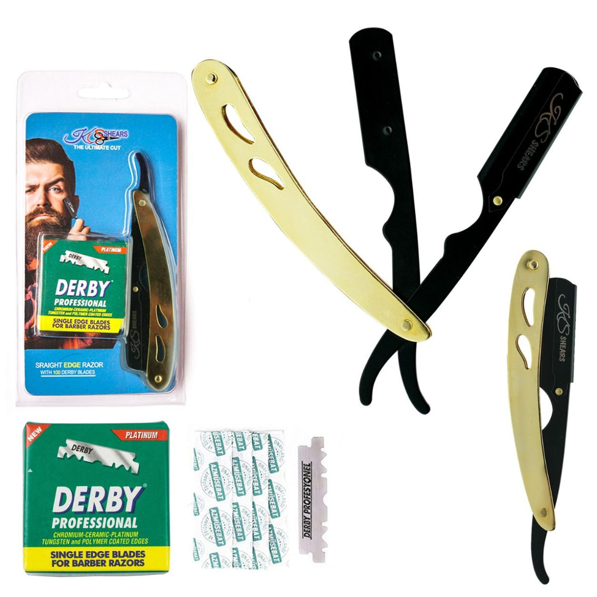 Professional For Barber - Straight Edge Razor - Black Coated - Barber Razor