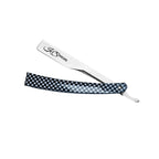 Professional Straight Edge Razor - Black & White Printed Handle - Stainless Steel Edge