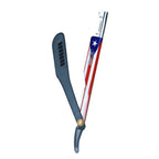 Professional Straight Edge Razor - Black Plastic Handle - Puerto Rico Stainless Steel - Adjustable Screw