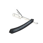 Professional Straight Edge Razor - Grey Black Wooden Handle - Razor Blade Holder