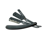Professional Straight Edge Razor - Black Designed Plastic Handle - Men's Shaving Razor