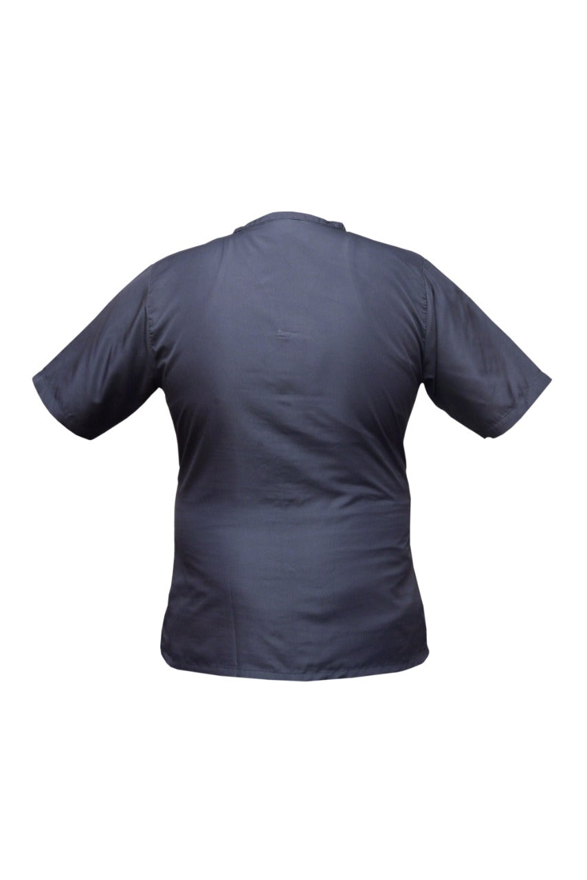 Professional Barber Jacket  - V-Neck - 5-Buttons - Black - Barber Working Shirt