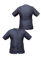 Professional Barber Jacket  - V-Neck - 5-Buttons - Black - Barber Working Shirt