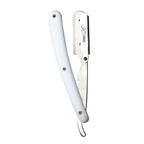 Professional Straight Edge Razor - White Handle - Stainless Steel Edge Razor