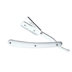 Professional Straight Edge Razor - White Handle - Stainless Steel Edge Razor
