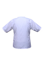 Professional Barber Jacket - V-Neck Design - 5-Button - White - Barber Uniform Shirt
