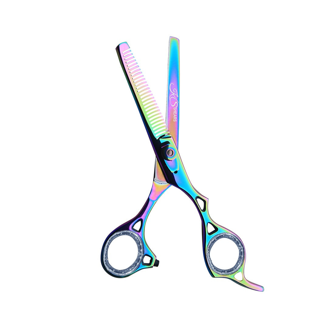 KS Professional Thinning Shear - 6.5 Inch - Stainless Steel - Multi - Barber Cutting Thinning Shear