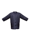 Professional Barber Jacket  - Coat Collar - 5-Buttons - Quarter Sleeve - Black