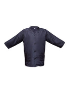 Professional Barber Jacket  - Coat Collar - 5-Buttons - Quarter Sleeve - Black