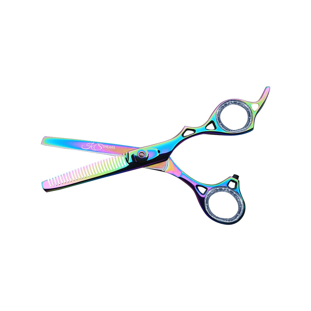 KS Professional Thinning Shear - 6.5 Inch - Stainless Steel - Multi - Barber Cutting Thinning Shear