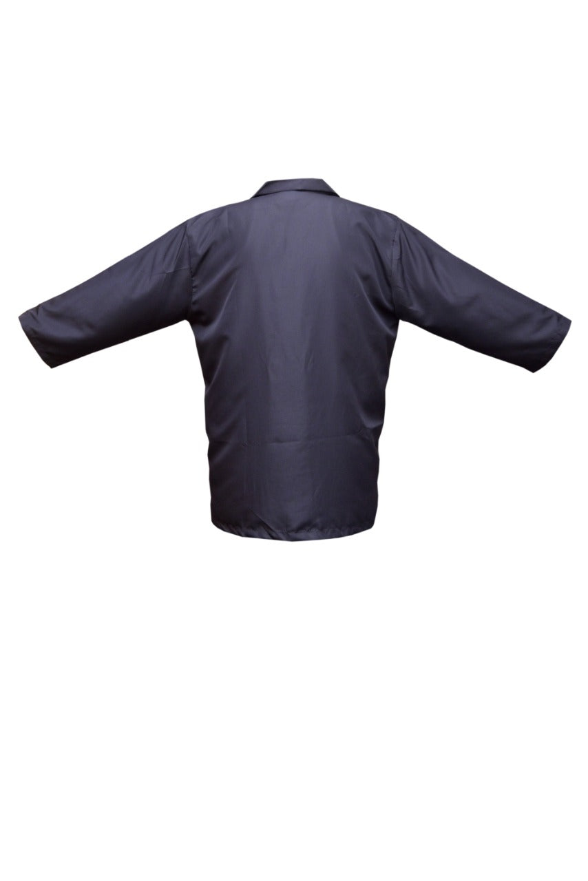 Professional Barber Jacket  - Coat Collar - 5-Buttons - Quarter Sleeve - Black