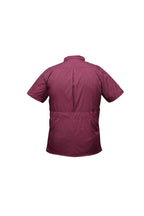 Professional Barber Jacket - Collar - Full Zipper - Maroon - Barber Stylish Look