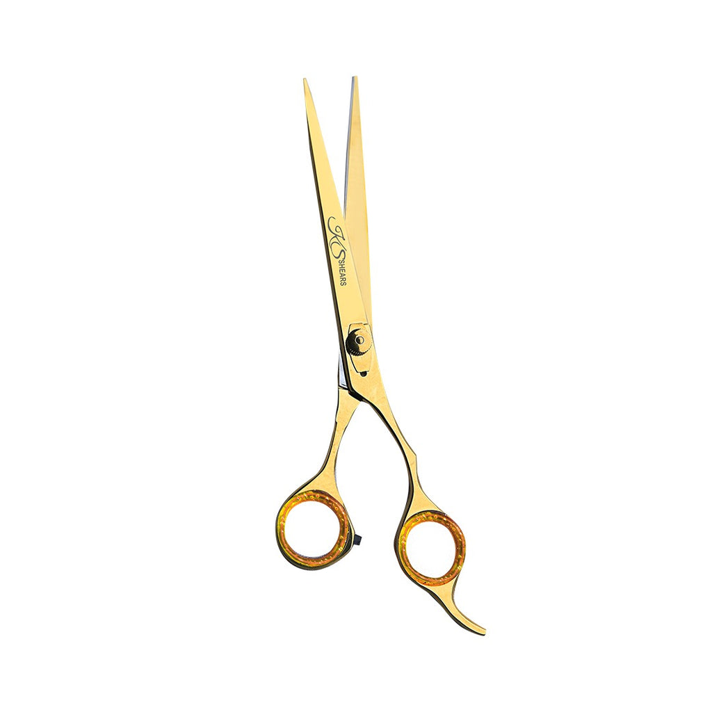 KS Professional Straight Edge Shear - 6.5 Inch - Stainless Steel - Gold - Sharp Edge