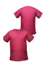 Professional Barber Burgundy Shirt - V-Neck - Fine Quality Fabric