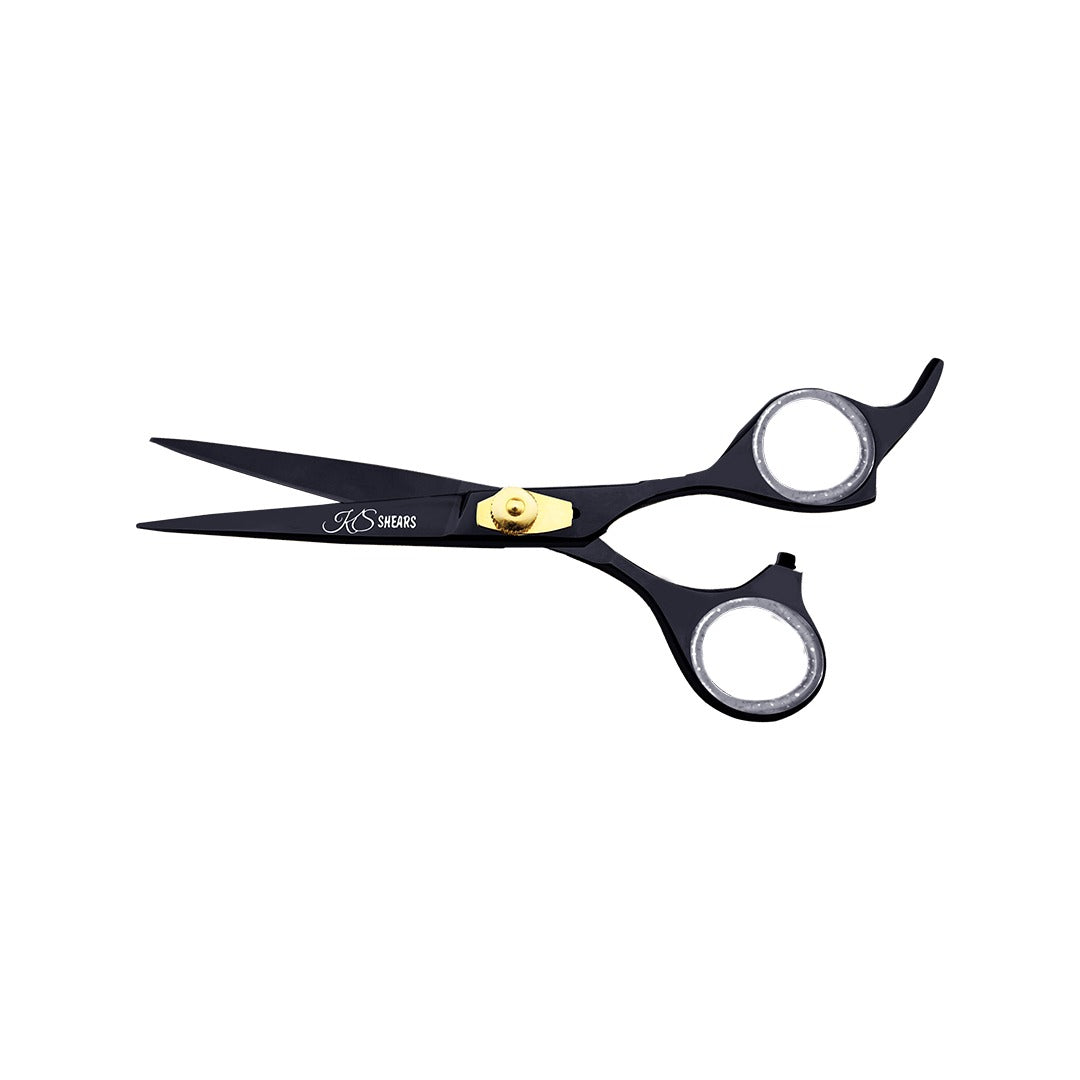 KS Professional Edge Shear - 6.5 Inch - Stainless Steel - Black - Gold Adjustable Screw
