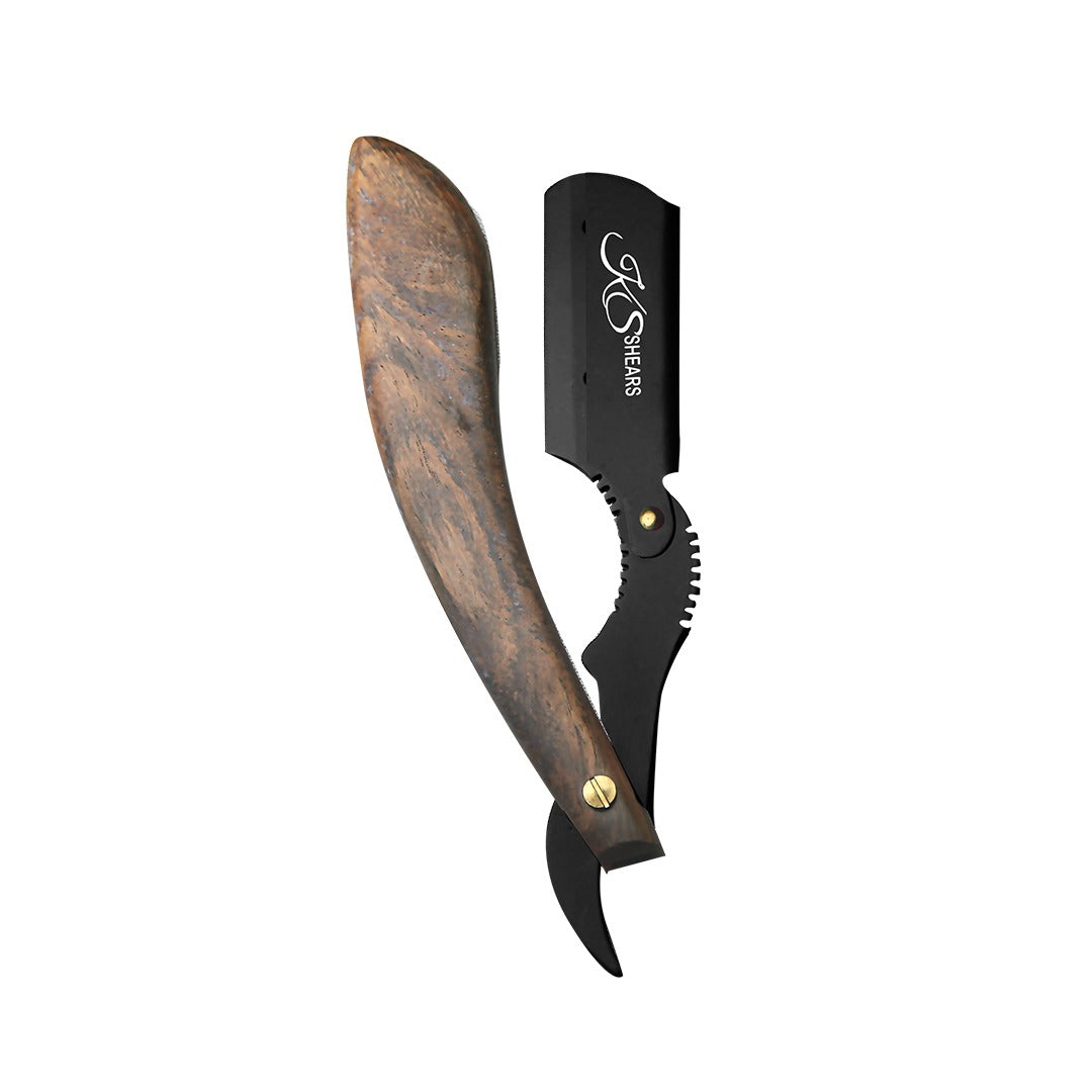 High End Razor Handles Professional Designed Edge Razor - Wooden Handle- Black Stainless Stee ...