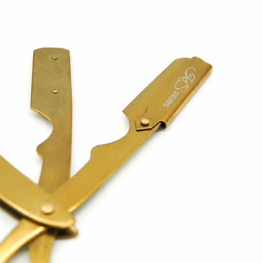 Straight Edge Razor - Barber Razor - Gold Color