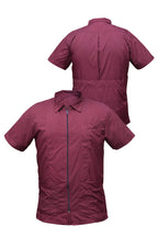 Professional Barber Jacket - Collar - Full Zipper - Maroon - Barber Stylish Look