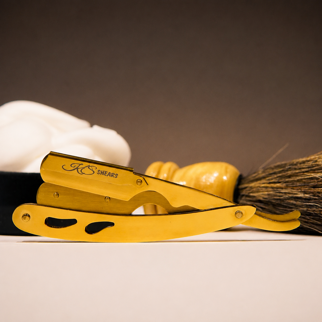 Straight Edge Razor - Barber Razor - Gold Color