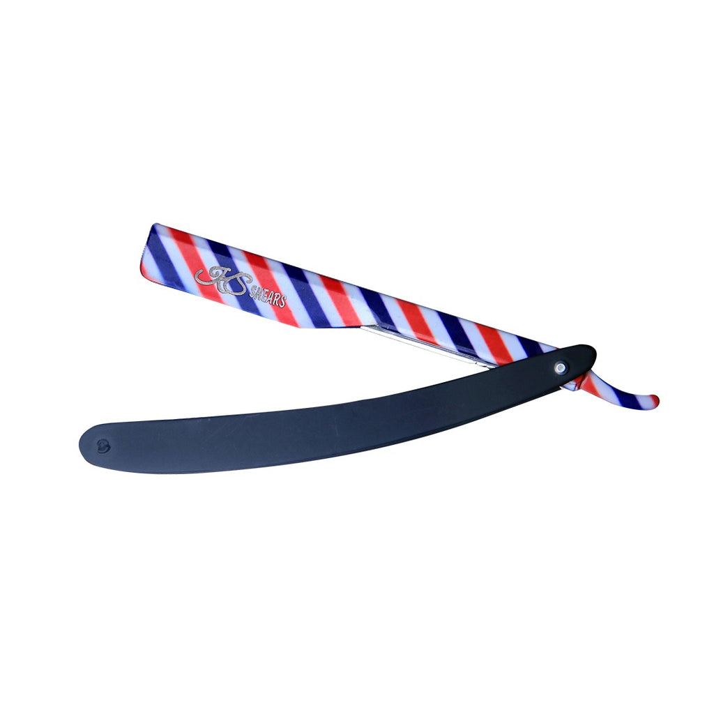 Professional Straight Edge Razor - Black Coated Handle - Beautiful Coloured Handle