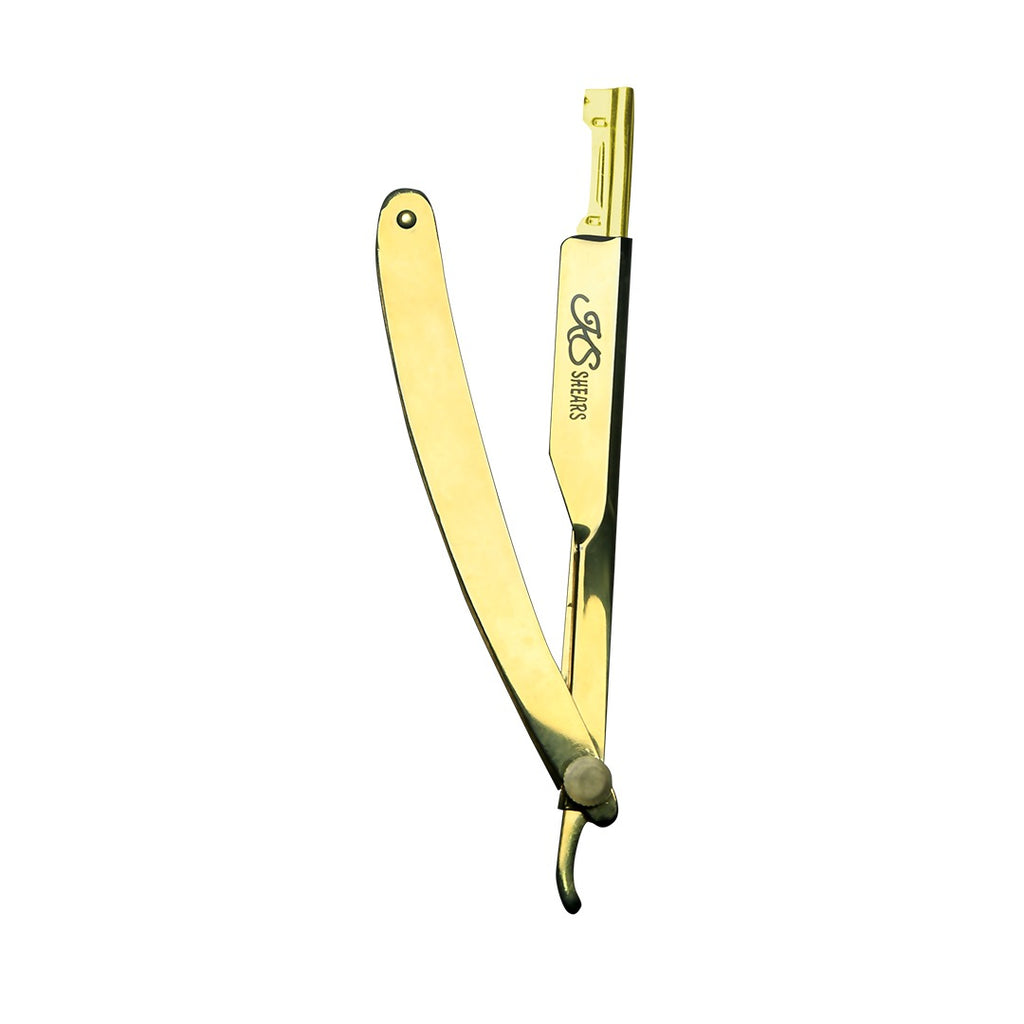 Professional Straight Edge Razor - Full Gold - Adjustable Screw