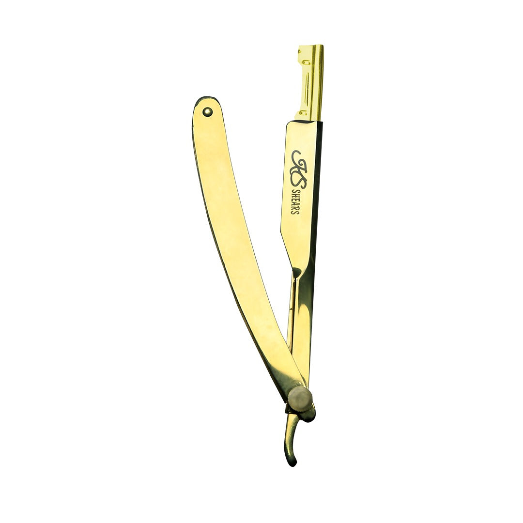 Professional Straight Edge Razor - Full Gold - Adjustable Screw
