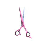 KS Professional Straight Edge Shear - 6.5 Inch - Stainless Steel - Pink Coated - Adjustable Screw