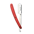 Professional Straight Edge Razor - Red Plastic Handle - Best For Barber