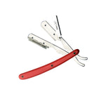 Professional Straight Edge Razor - Red Plastic Handle - Best For Barber