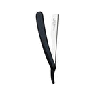 Professional Straight Edge Stainless Steel Razor - Black Plastic Handle