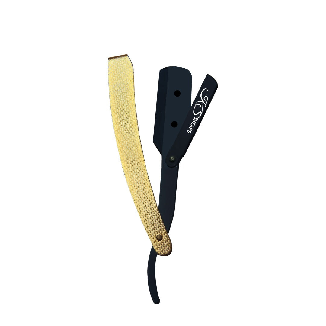 Gold Straight Razer Professional Straight Edge Razor - Gold Handle - Dotted Handle - Styli ...