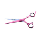 KS Professional Straight Edge Shear - 6.5 Inch - Stainless Steel - Pink Coated - Adjustable Screw