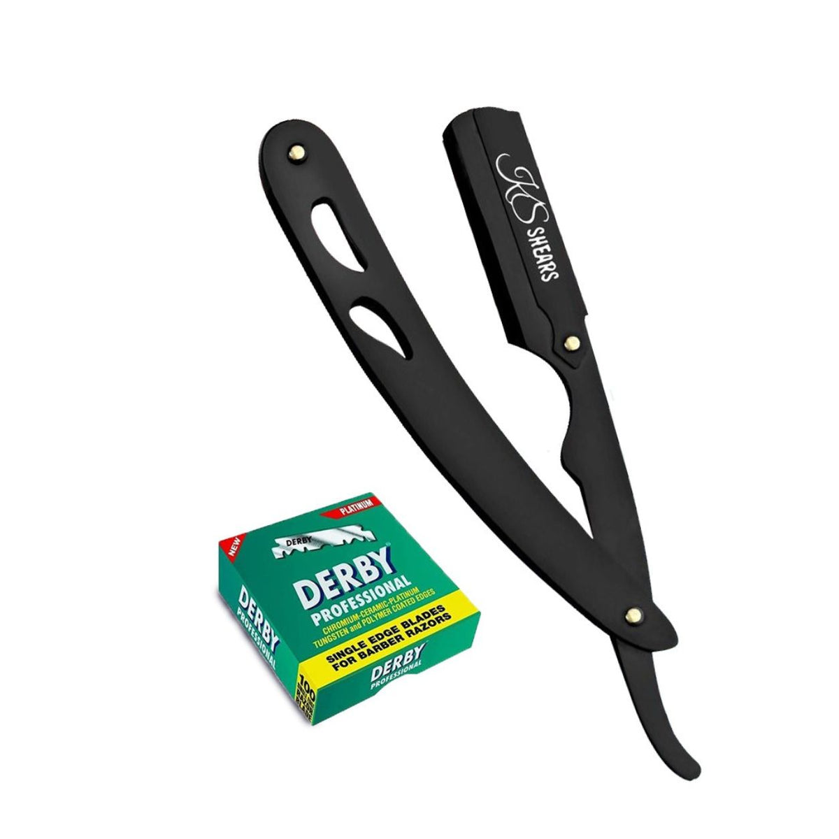 Professional Straight Edge Razor - Full Black Coated - Barber Razor