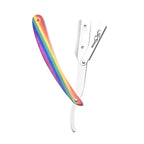Professional Straight Edge Razor - Coloured Coated Handle - Stainless Steel Edge