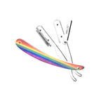 Professional Straight Edge Razor - Coloured Coated Handle - Stainless Steel Edge