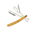 Professional Straight Edge Razor - Yellow Plastic Handle - Best For Barbers