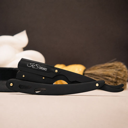Professional Straight Edge Razor - Full Black Coated - Barber Razor