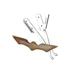 Professional Straight Edge Razor - Bat Wooden Handle - Stainless Steel Edge Razor