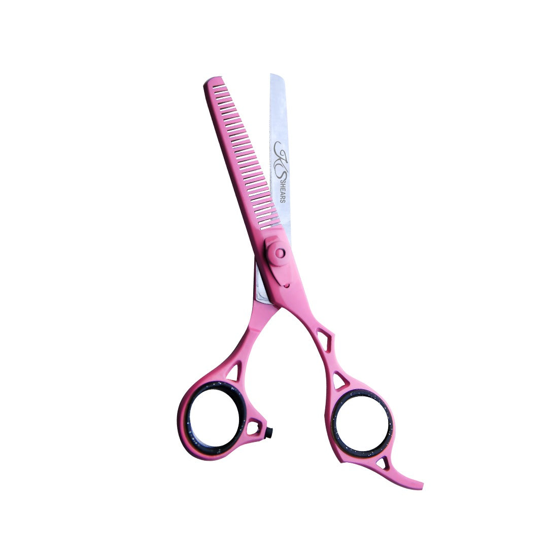KS Professional Thinning Shear - 6.5 Inch - Stainless Steel - Pink Coated - Fine Cutting