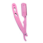 Professional Straight Edge Razor - Pink Coated - Stainless Steel - Pink Coated Edge