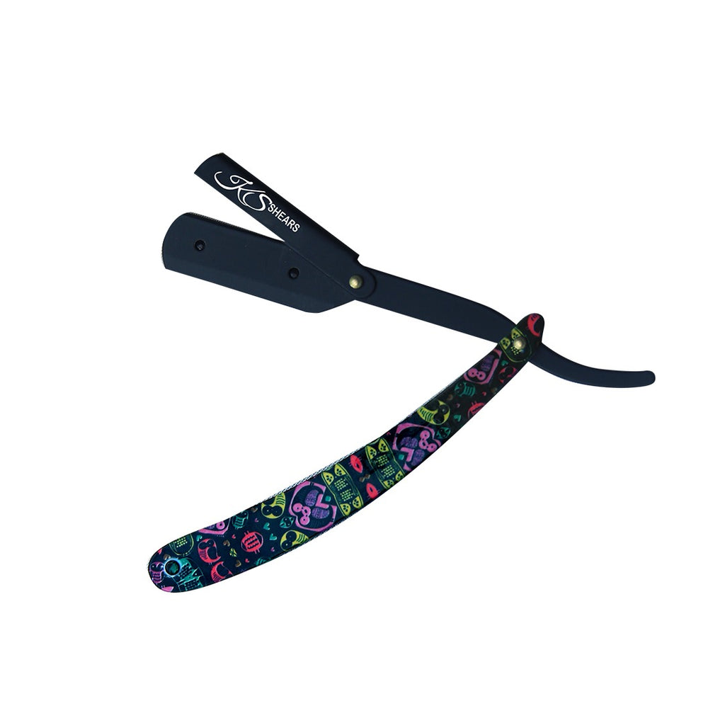 Professional Straight Edge Razor - Printed Handle - Stylish Look Design