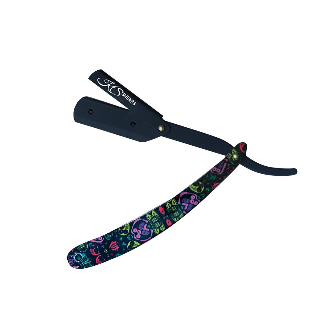 Professional Straight Edge Razor - Printed Handle - Stylish Look Design