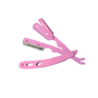 Professional Straight Edge Razor - Pink Coated - Stainless Steel - Pink Coated Edge