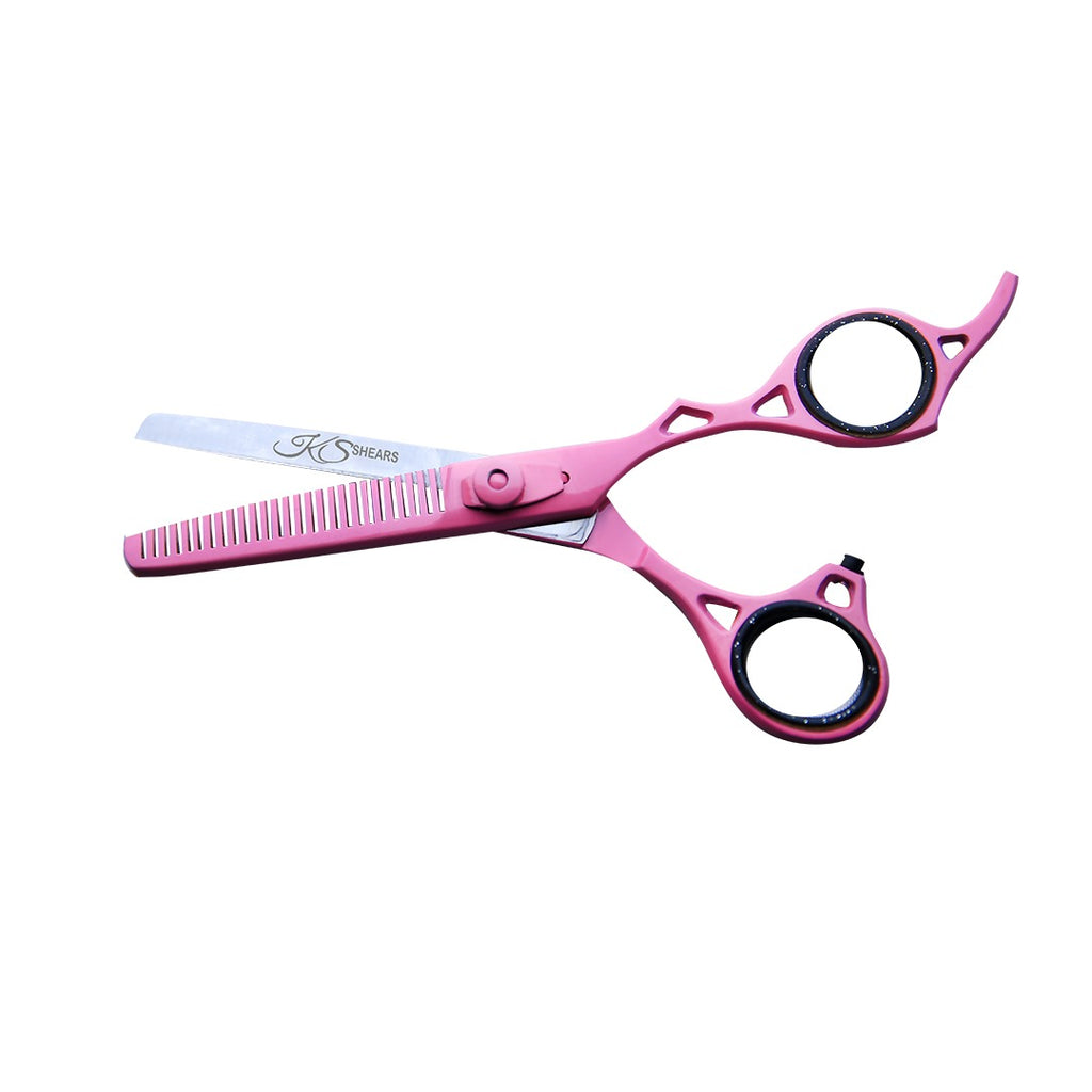 KS Professional Thinning Shear - 6.5 Inch - Stainless Steel - Pink Coated - Fine Cutting