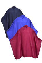 Professional Barber Black Cape - White Plastic Buttons - Super Soft Quality Fabric