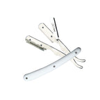 Professional Straight Edge Razor - White Handle - Stainless Steel Edge Razor