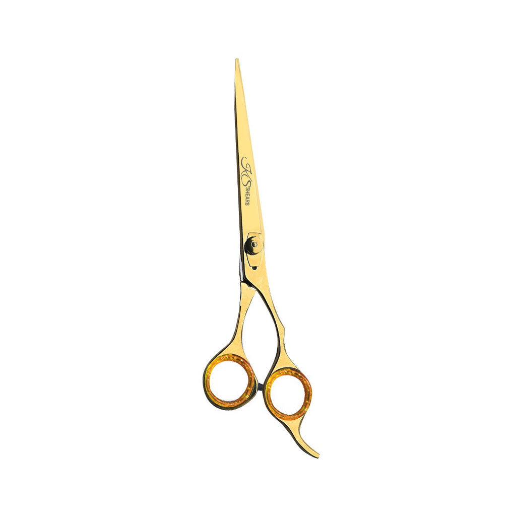 KS Professional Straight Edge Shear - 6.5 Inch - Stainless Steel - Gold - Sharp Edge