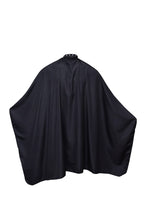 Professional Barber Black Cape - White Plastic Buttons - Super Soft Quality Fabric